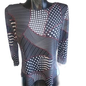 Bali Polka Dot Patchwork Patterned Women's Top M